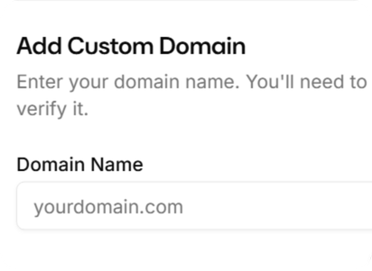 Custom Domain emails interface
